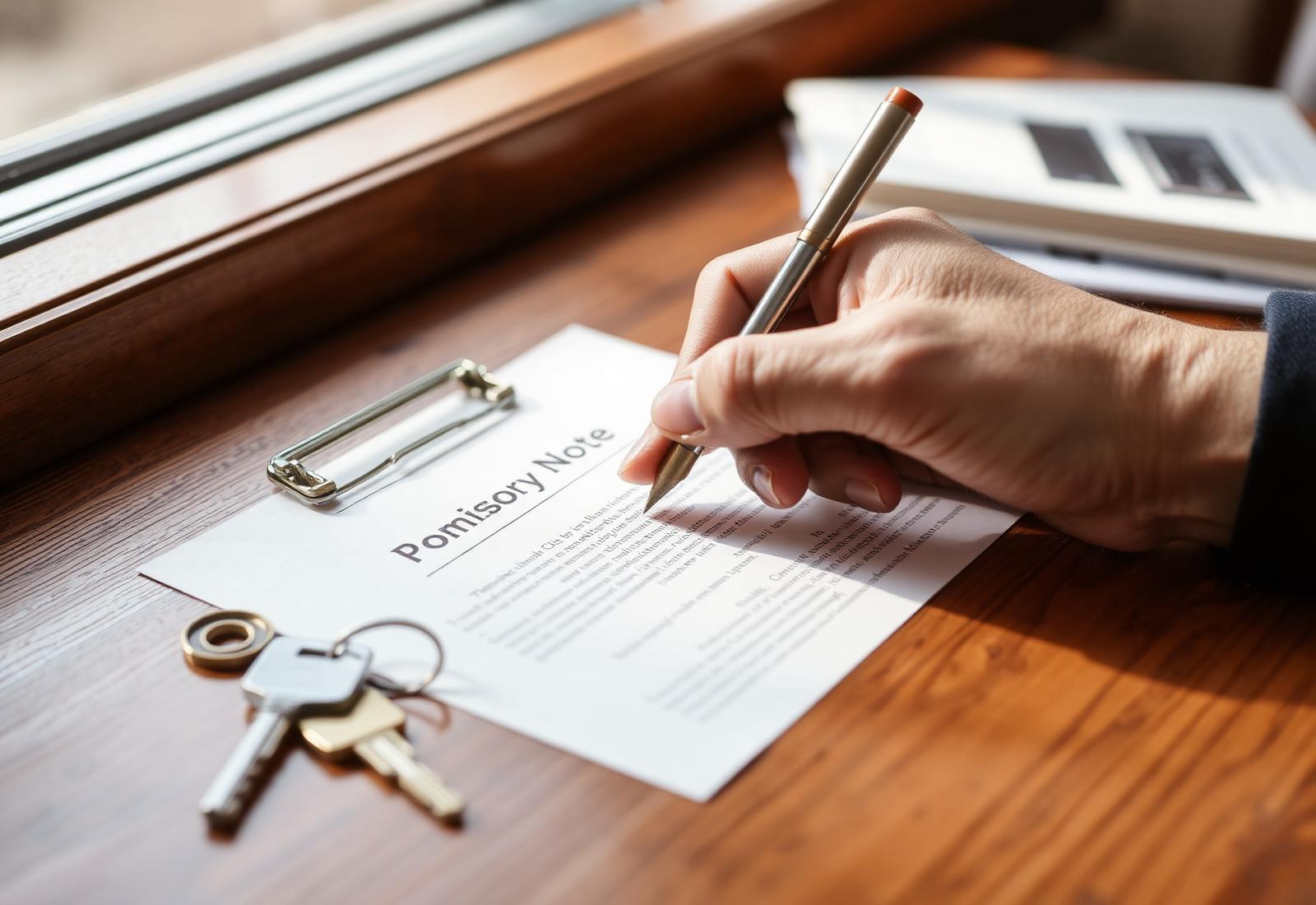 Promissory note with house keys